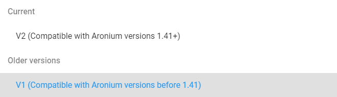 Select older version