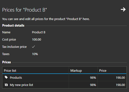Product prices
