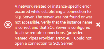 SQL Server error message