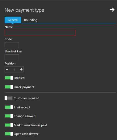 General payment type properties
