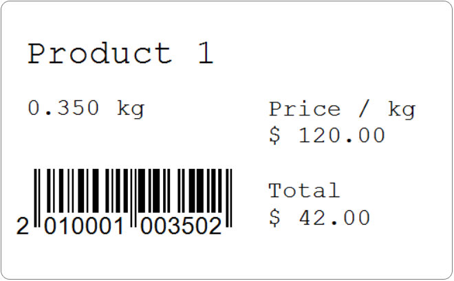 Weighing scale barcode ticket